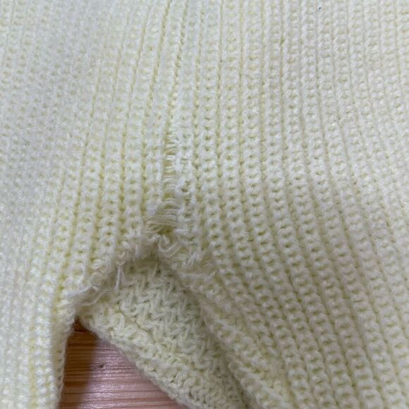 Vtg 60s/70s Baby Clothes Noveltyknit Yellow Knit Sweater Hat & Pants w/ Footies - Picture 4 of 9